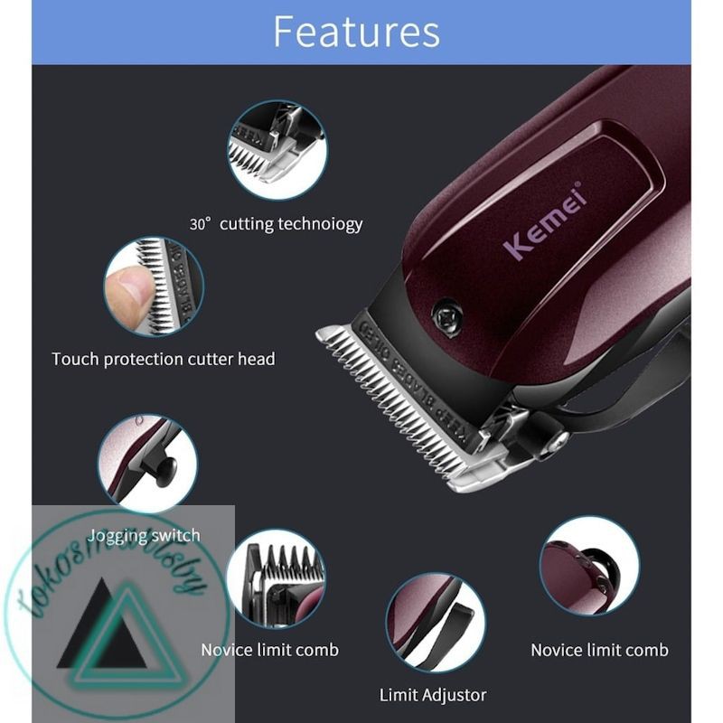 Kemei KM-2600 Professional Rechargeable Electric Hair Clipper Cordless Alat Cukur Rambut