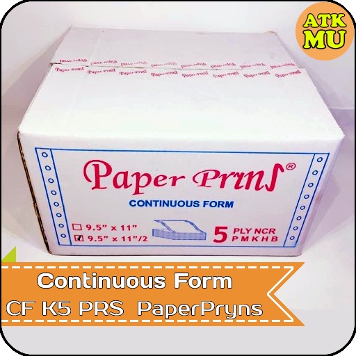

Kertas Continuous Form 9,5" x 11"/2 5 PLY NCR K5 PRS PaperPryns