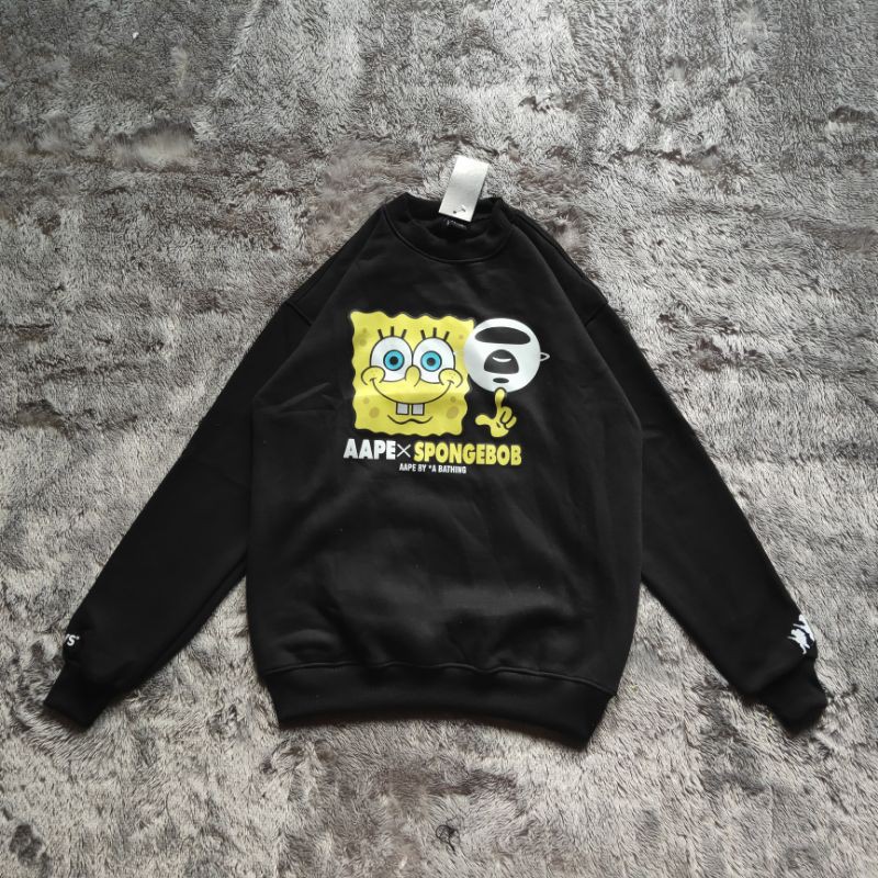 Sweater Crewneck Aape Spongebob Fulltag &amp; Lebel