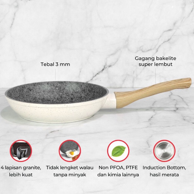Fry Pan White Granite Cypruz