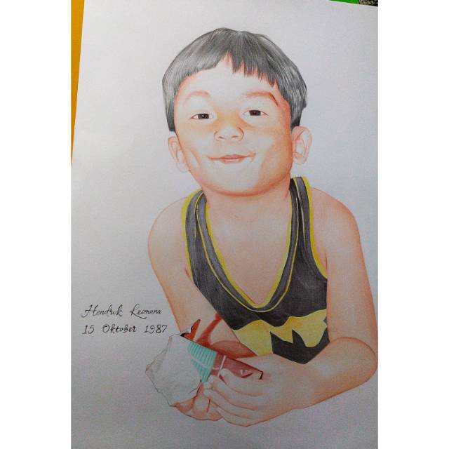 Sketsa wajah A4 Berwarna/lukis pensil/