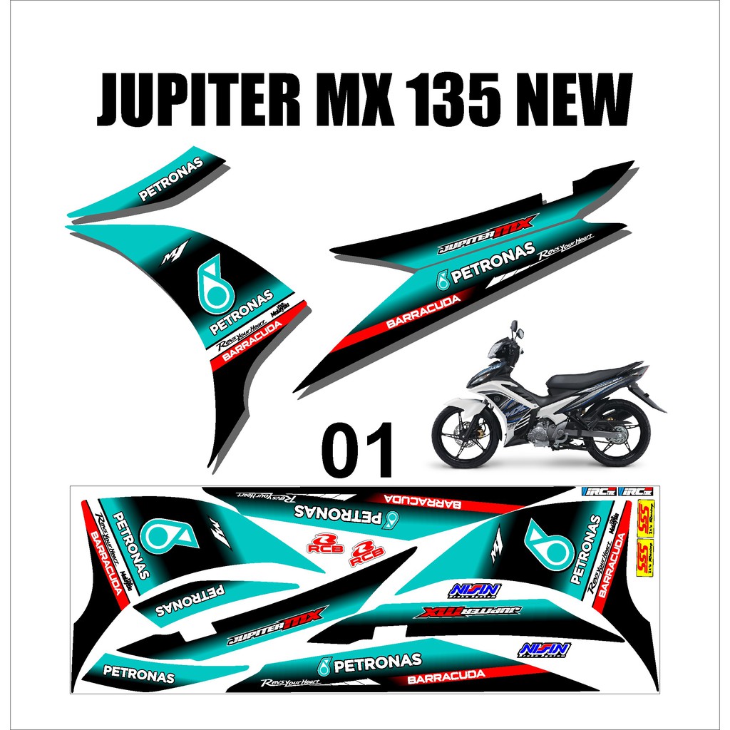 Stiker Sticker Striping Lis Variasi Yamaha Motor MX NEW 135 Keren Murah Desain DS MXN – 1