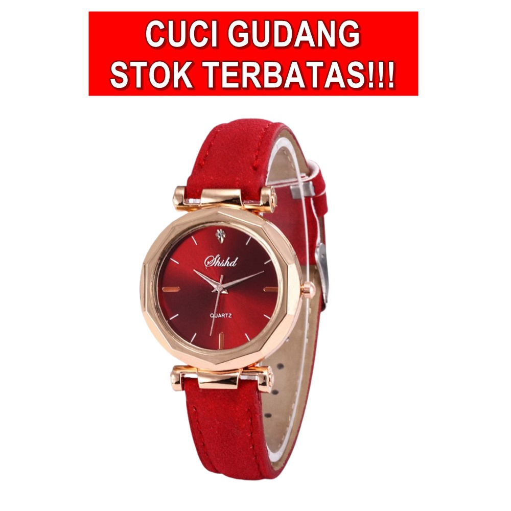 PROMO J-157 JAM TANGAN WANITA / JAM TANGAN KULIT SHSHD FASHION KOREA / JAM ANALOG IMPORT
