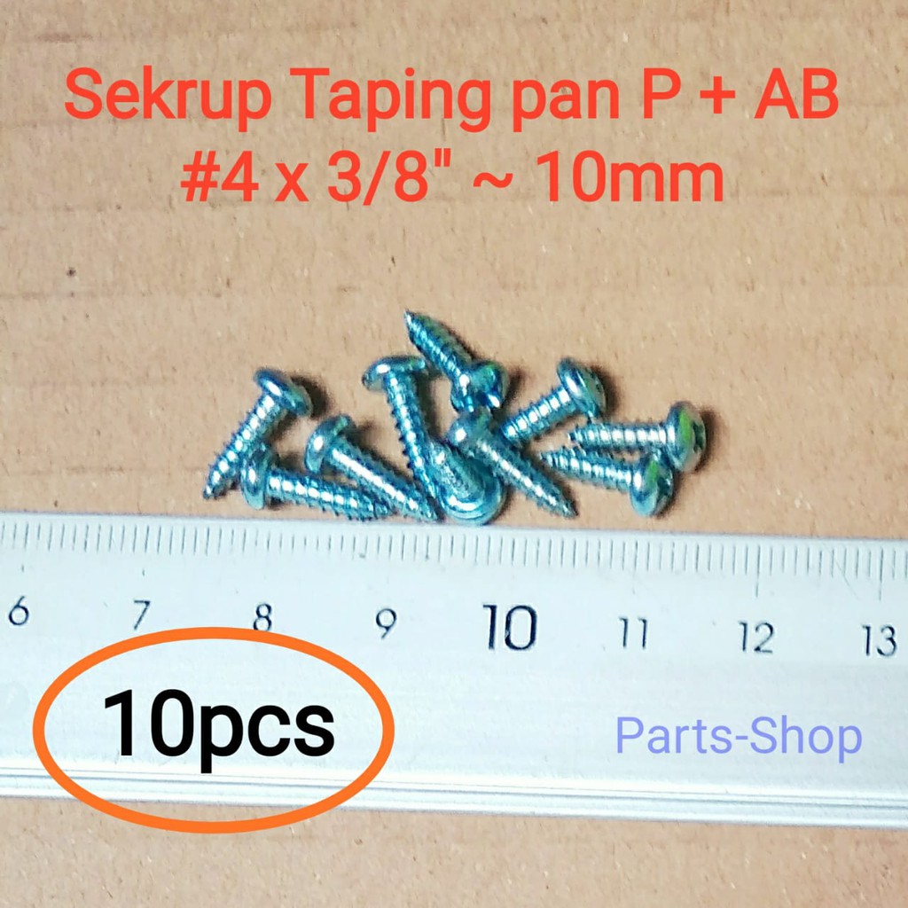 Jual 10pcs #4 x 3/8