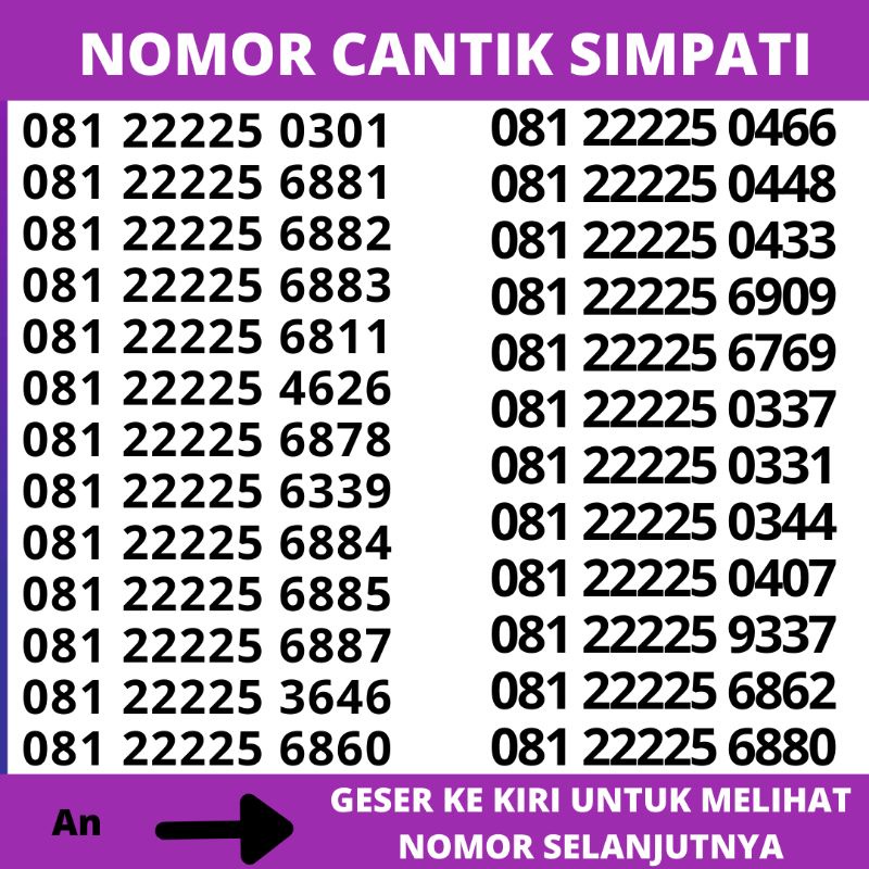 Nomor Cantik Kartu Simpati 4G Murah