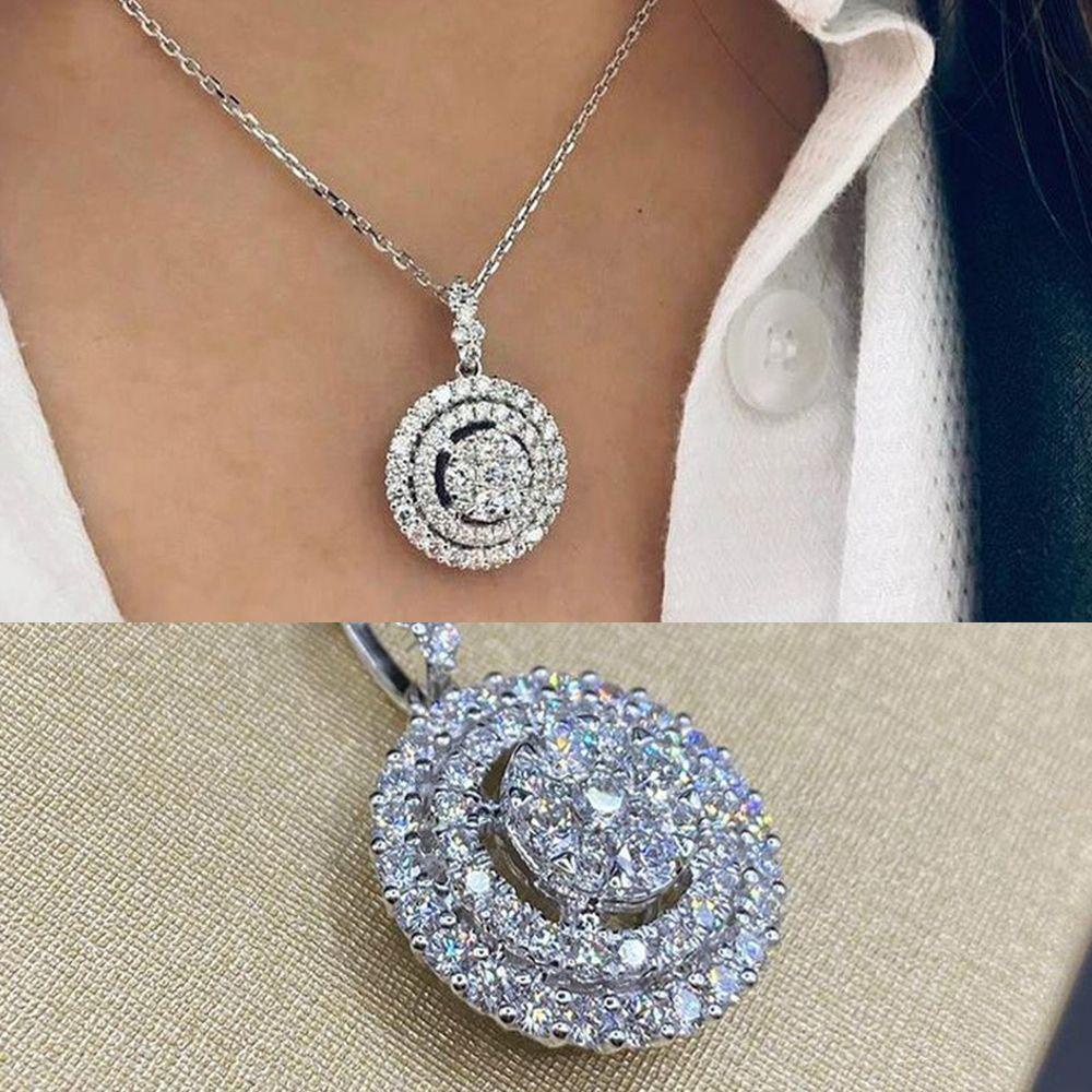 Lily Kalung Perak Wanita Pernikahan Perhiasan Elegan Cubic Zirconia