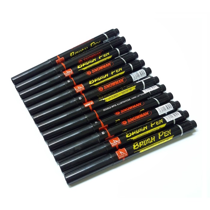 

kaligrafi-perlengkapan- snowman - brush pen ( water based - dyestuff ink ) -perlengkapan-kaligrafi.