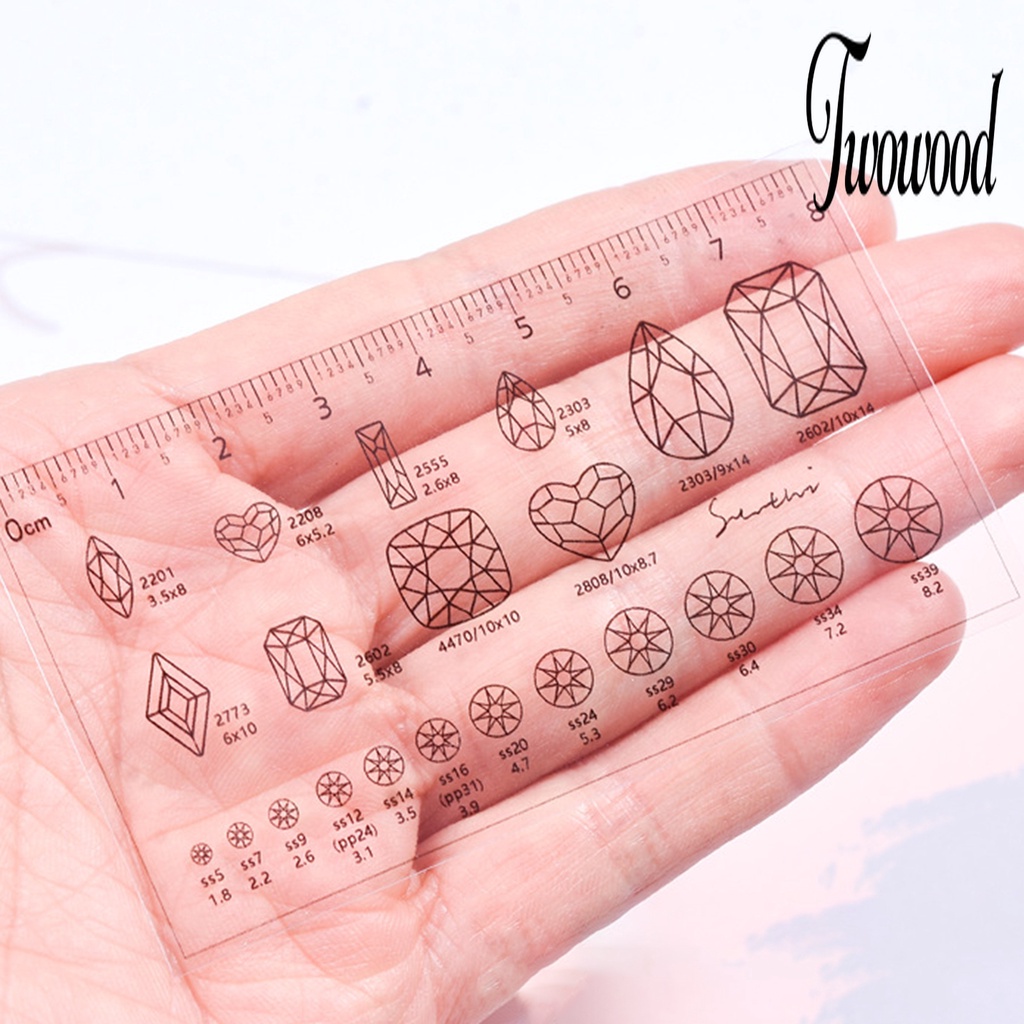 Twowood Penggaris Kuku Palsu Bahan PVC Anti Air Untuk Nail Art