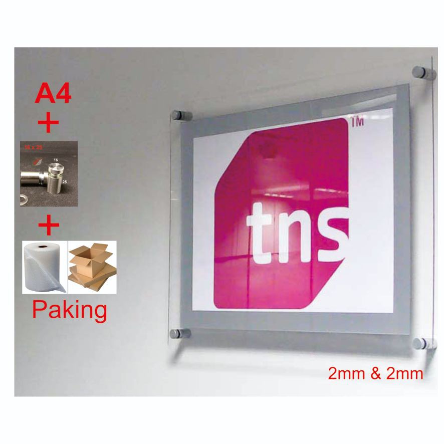 Mount A4 Acrylic Display / Frame Akrilik / Akrilik Poster Dinding 2mm &amp; 2mm
