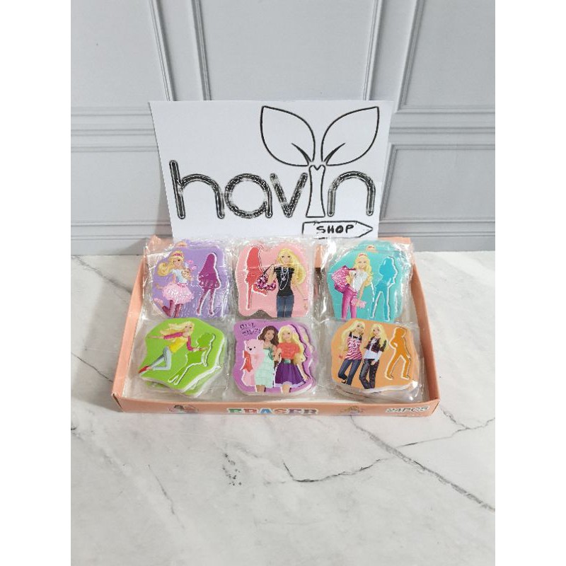 (24pc) penghapus murah/hapusan karakter/stip fancy/OB KECIL-Barbie