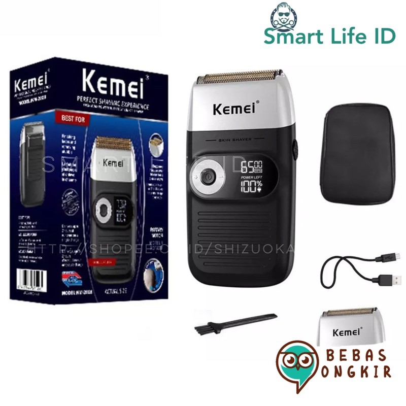 Kemei KM 2026 Alat Cukur Rambut Botak Hair Clipper Razor Shaver Twin Blade Cordless Trimmer KM-2026