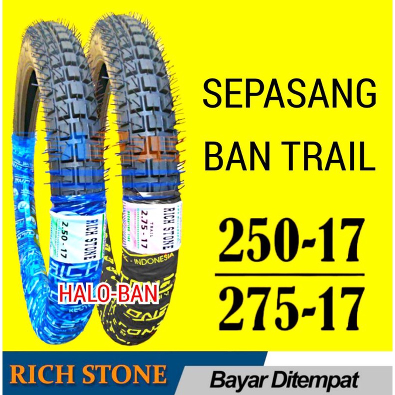 sepasang Ban montor trail 250-17 dan 275-17 ban honda supra revo vega jupiter smash satria ban ring 