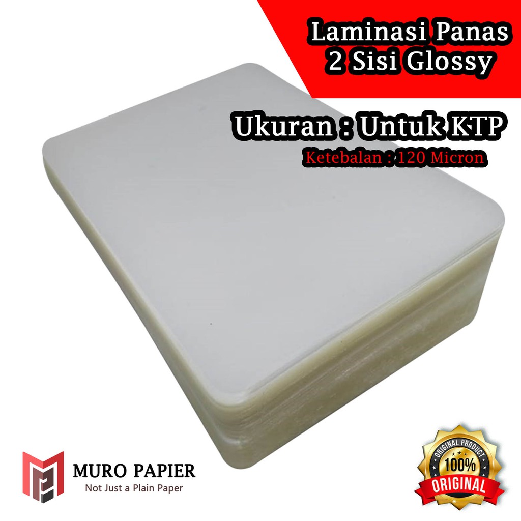 

Plastik Laminasi Panas 100 dan 250 Micron Ukuran KTP 1 pcs