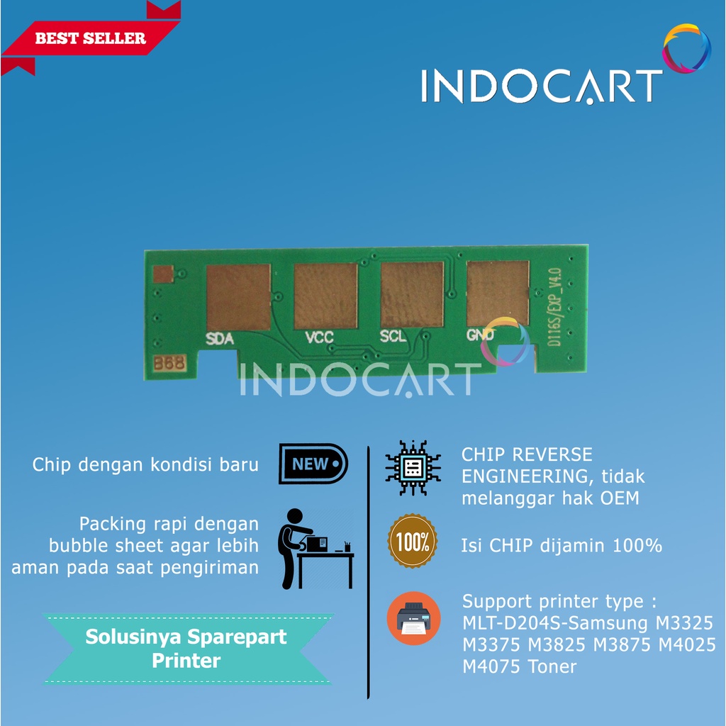 Chip MLT-D204S-Samsung M3325 M3375 M3825 M3875 M4025 M4075 Toner-3K