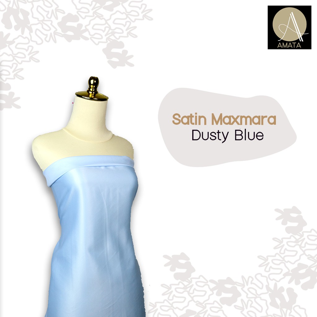 1/2 meter Kain Satin Maxmara / Sateen Velvet Premium Dusty Blue