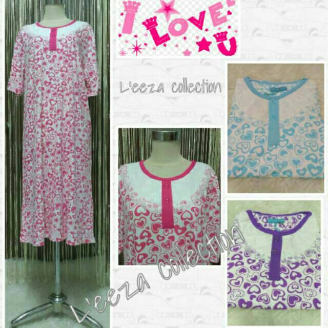 Daster berbahan kaos Full Of Love dewasa