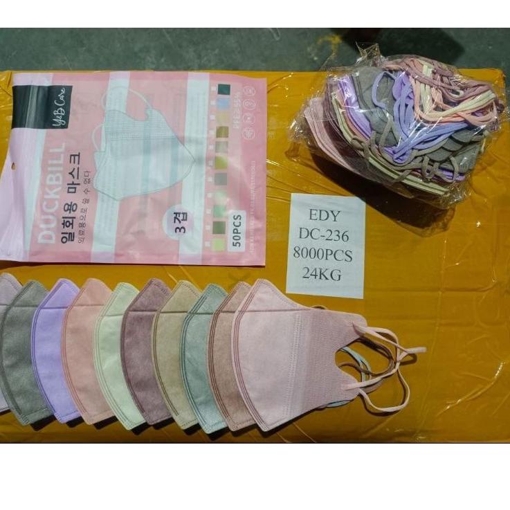 Best - masker duckbill warna pastel mix isi 50pcs ✓