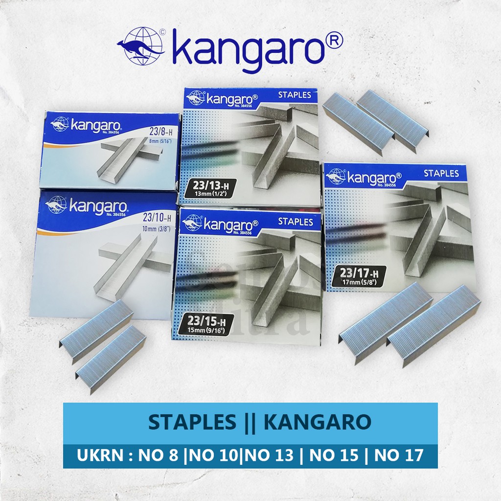 

Staples Kangaro Nomor 08, 10, 13, 15, 17 | Isi Stapler Tembak / Guntaker