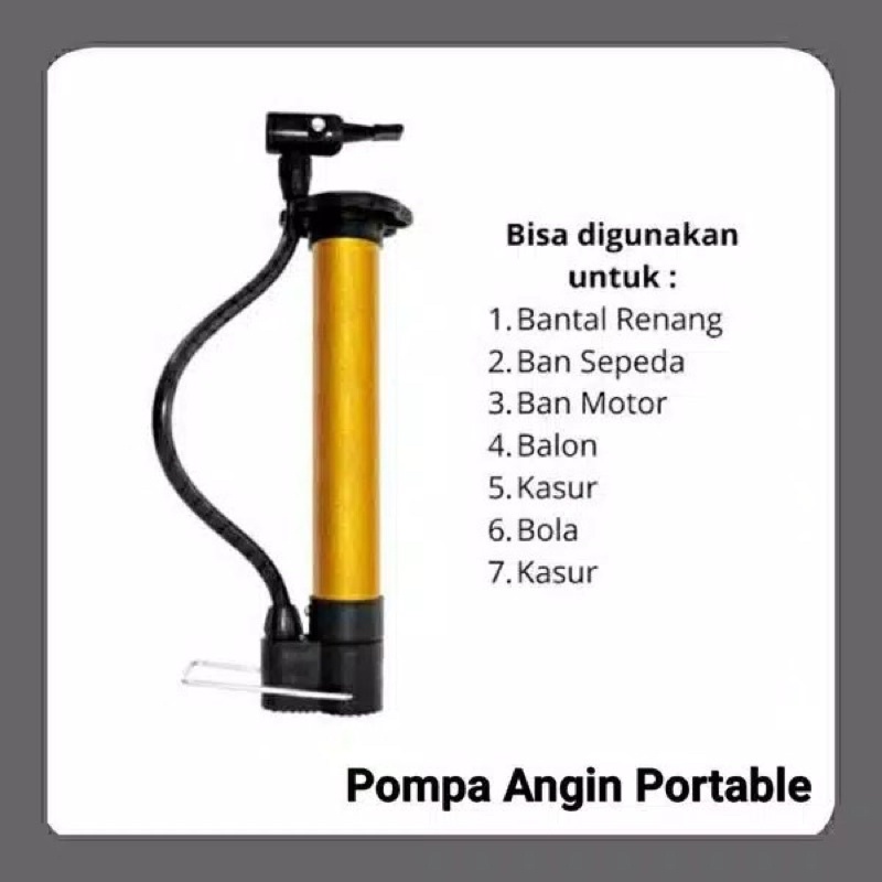 POMPA ANGIN PORTABLE MINI BAN SEPEDA/BOLA/BALON/MOTOR