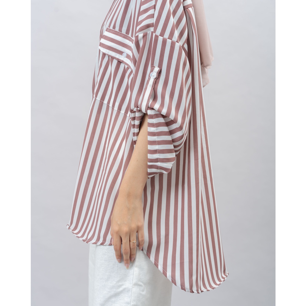 KEMEJA NATHA SALUR PREMIUM WOLFIS SHIRT BTS B383