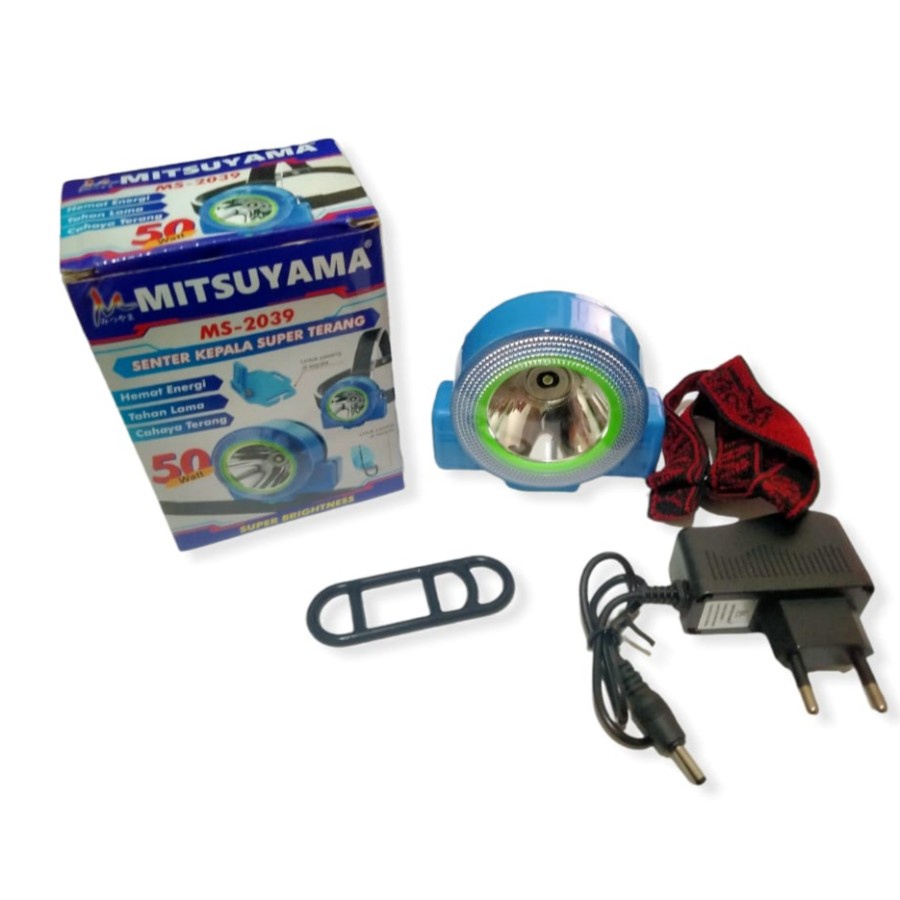 Barangunik2021 -Senter Kepala Super Terang Mitsuyama MS-2039 Super Brightness Charger/Headlamp super Brightness 50watt