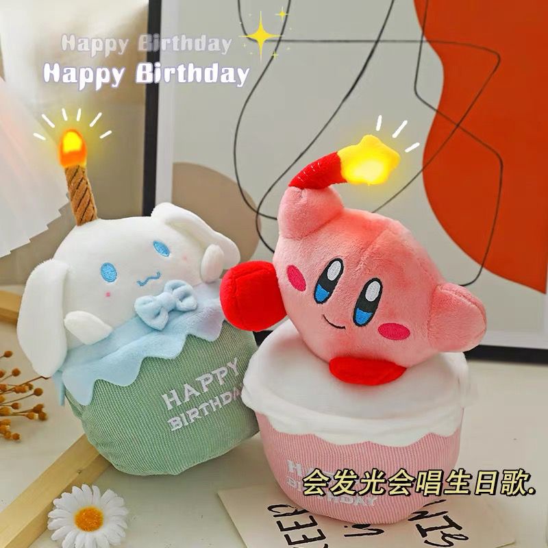 BONEKA KUE ULANG TAHUN HAPPY BIRTHDAY LILIN CINNAMOROLL HELLO KITTY MELODY KIRBY POMPOM PURIN KUROMI IMPOR