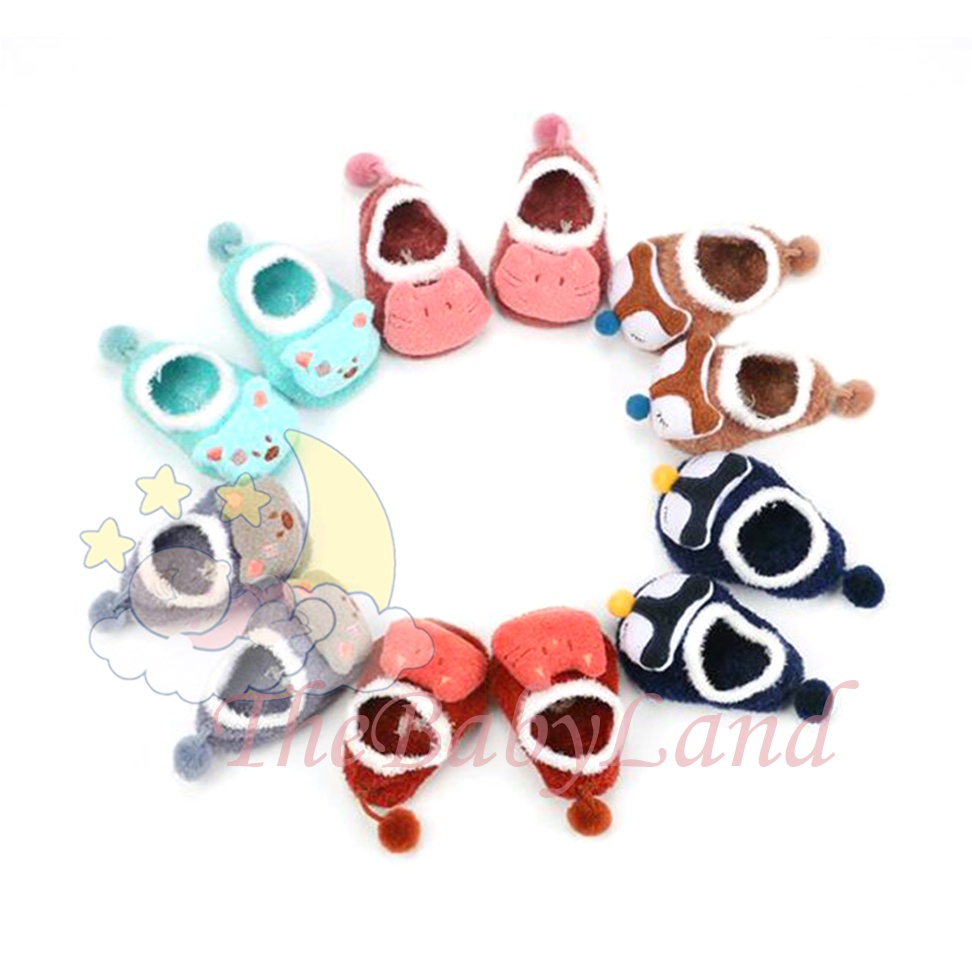 [1KG 31PCS] Babyland Sepatu Prewalker Kaos Kaki Korea Anak Bayi Kaos Kaki Bulu Lembut Motif Animal Baby Socks