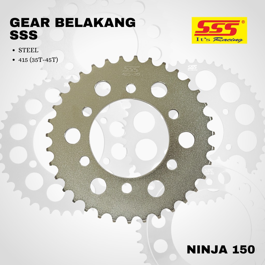 Gear gir Ninja 150 R RR sss 415 31 32 33 34 35 36 37 38 39 40 41 42 43 44 45 STEEL SILVER