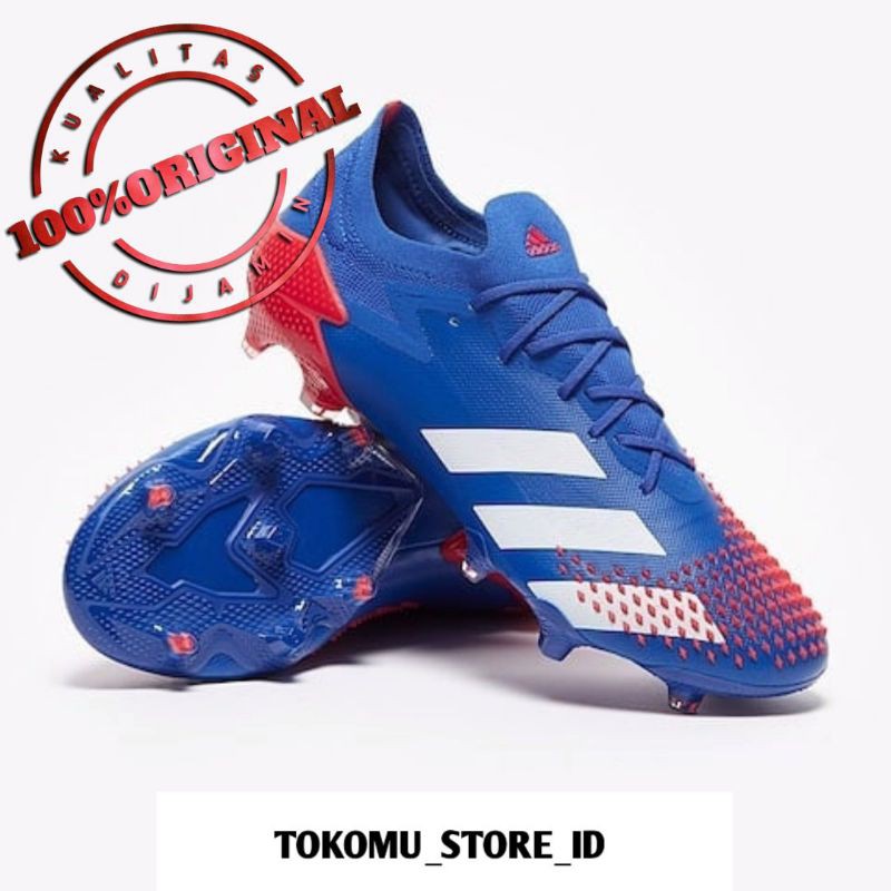 SEPATU MURAH ORIGINAL Adidas Predator Mutator 20.1 Low Royal Blue White Active Red Soccer