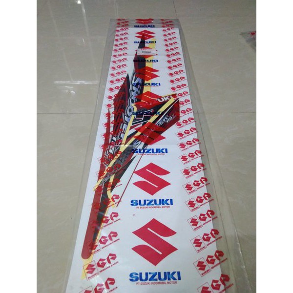 STIKER BODI STRIPING SHOOTER FI MERAH ORIGINAL SUZUKI B22J20NYTB