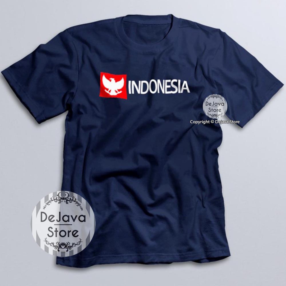 Kaos Distro Indonesia Garuda Logo Baju Kemerdekaan Agustus Cotton Combed 30s Unisex Premium | 1624-NAVY