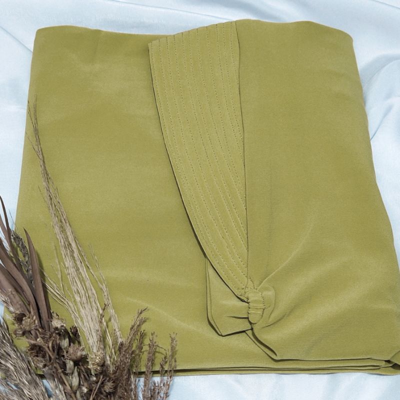 Jilbab Instan Jersey korea hijab jersey karet dagu By Miftah Collection Part 1-Lime