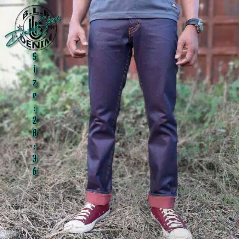 Celana panjang selvedge Accent BLR, Celana Denim Selvedge Accent