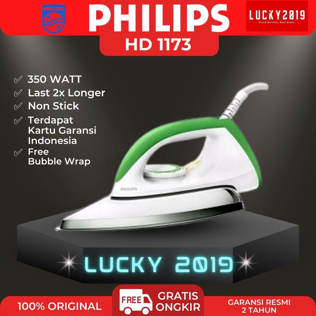 Setrika Philips HD1173 / Philips Dry Iron HD 1173 GARANSI RESMI 2 TAHUN