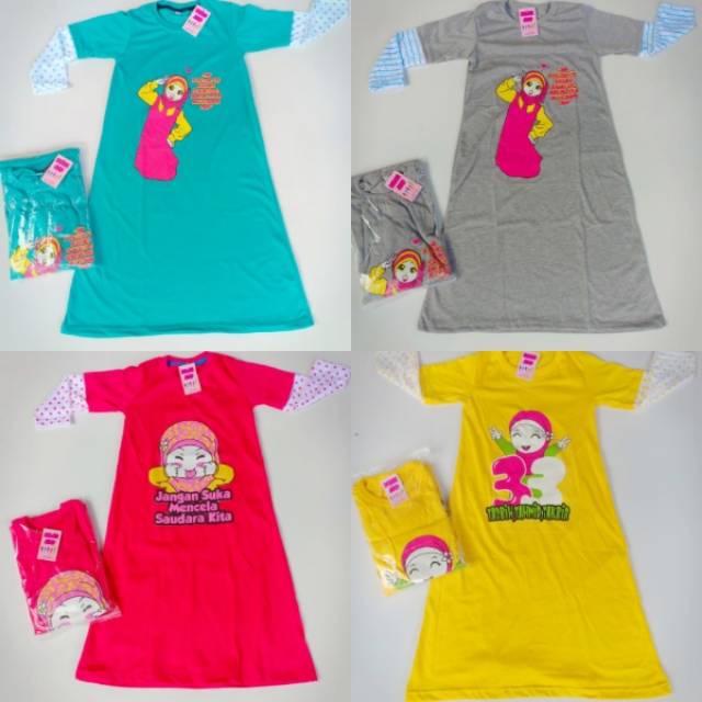 [READY JATENG] GAMIS ANAK KARAKTER ISLAMI / DRESS ANAK KARAKTER ISLAMI / BAJU ANAK KARAKTER ISLAMI