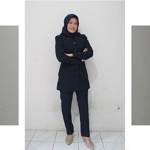 setelan blazer dongker-blazer wanita-Blazer azkia-Pakaian Kantor wanita-pakaian kerja wanita