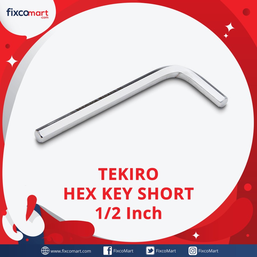 Tekiro Kunci L Pendek 1/2 Inch / Hex Key Short