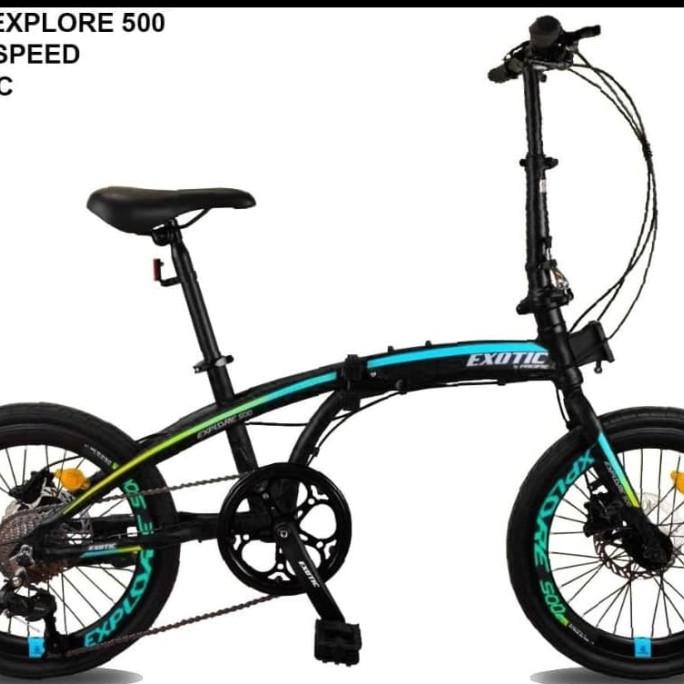 Sepeda Lipat Alloy 20" Exotic Explore 500 9 Speed Hydraulic Disc Brake