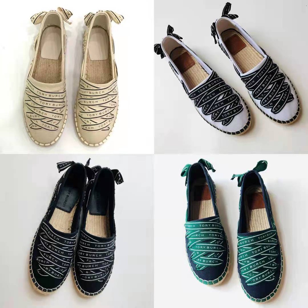 [Instant/Same Day]stb18  STB31 Original TB Bowknot ribbon style canvas material women's casual shoes flat shoes  xie