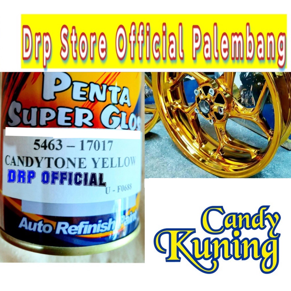 Cat Kuning Candy Tone Yellow Penta Super Gloss Candytone Transparan Candi Cendi Cendy Cenditon