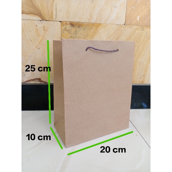 

Paper Bag Coklat Polos ukuran P 20, L 10, T 25