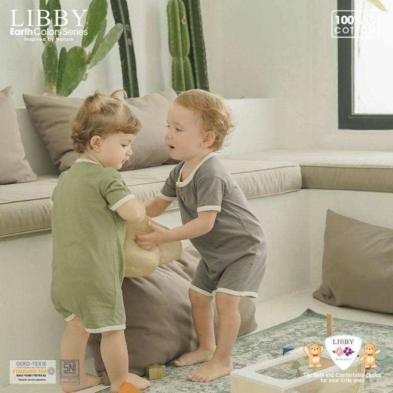 Libby 0-2 Tahun Romper Earth Series Flynn Romper Anak Bayi Premium Quality