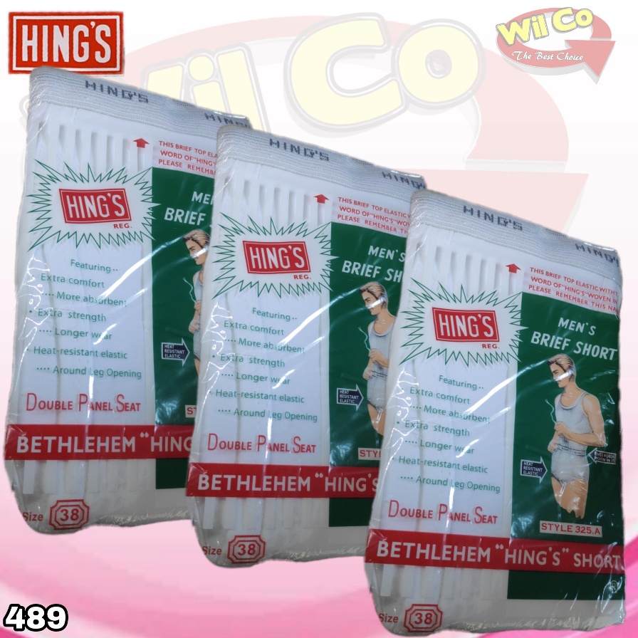 K489 - [Harga Per 1 Potong] CELANA DALAM BRIEF [SEGITIGA] PRIA HING'S SIZE 32 - 42