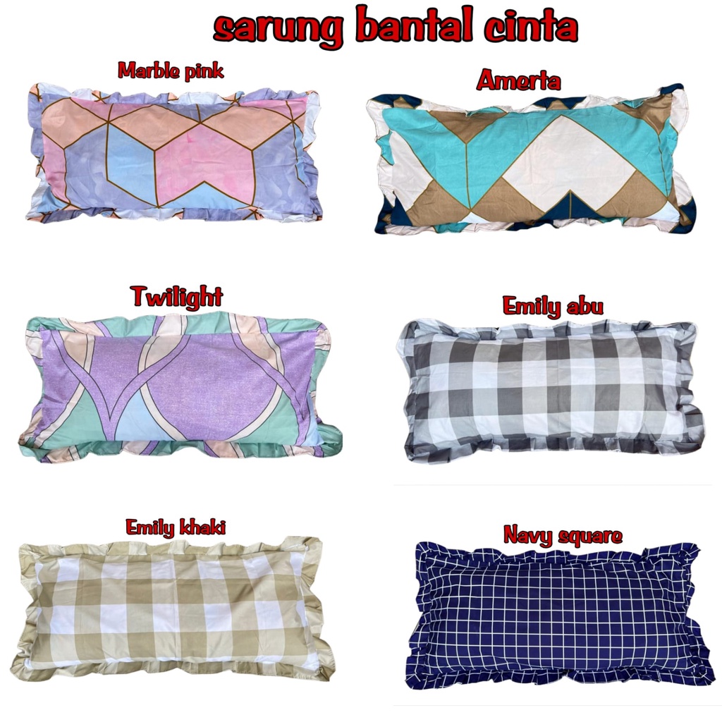 sarung bantal cinta motif aesthetic jumbo / sarung bantal cinta motif kotak minimalis