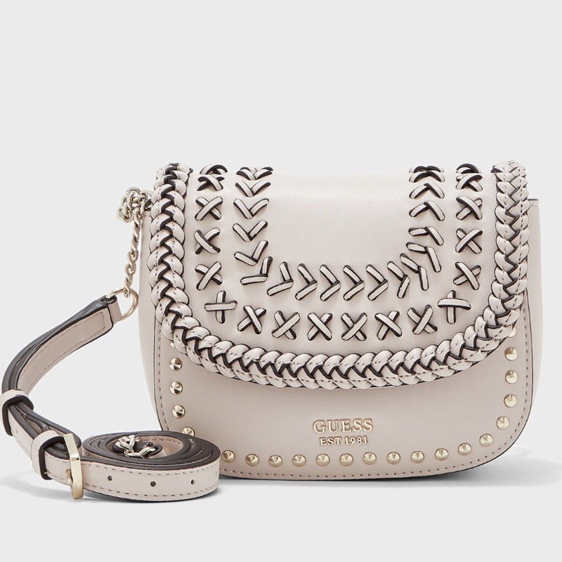(ORIGINAL) Tas pinggang Guess hippie lux mini crossbody belt bag tas selempang stone grey abu cream