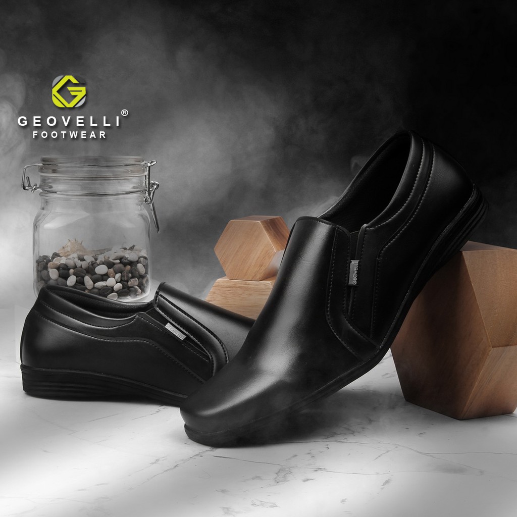 Sepatu Pantofel Kulit Sapi Asli Formal Pria Kerja Santai Nongkrong Gaya Baraya Original Geovelli