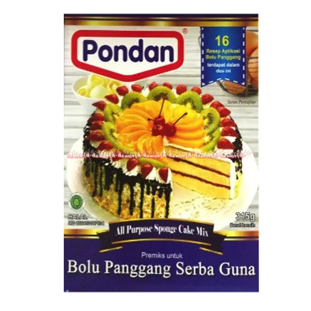 Pondan Sponge Cake Kue Spon 315gr Tepung Kue Instant Bolu Panggang Serba Guna Premiks Instan Membuat Kue Bolu Panggang