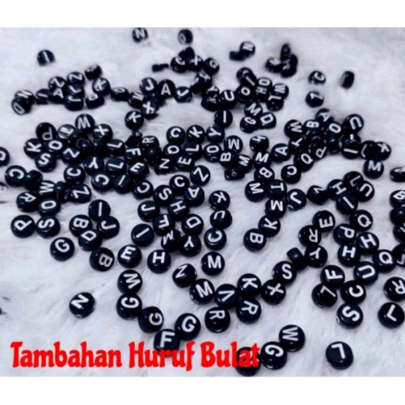 Gelang Couple Inisial Huruf Bulat TALI SATIN 1mm