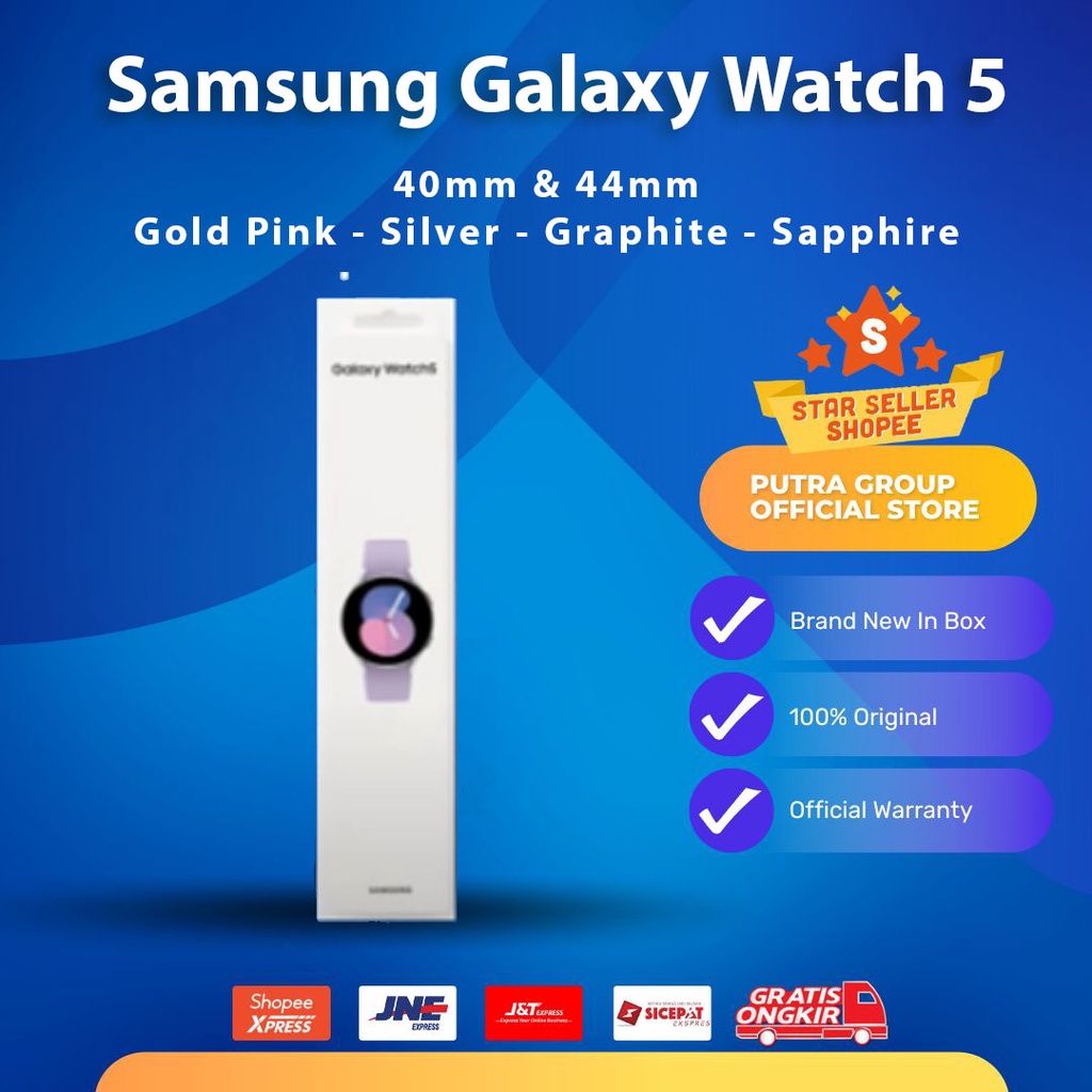 (RESMI) Samsung Galaxy Watch 5 44mm 40mm Graphite Sapphire Gold Pink Silver SEIN