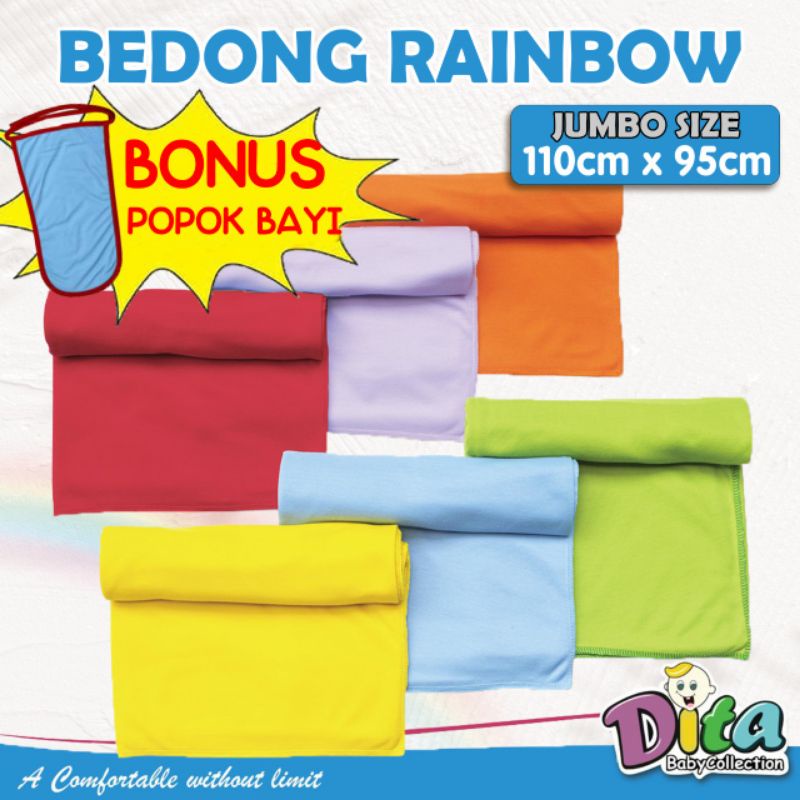 [Perlengkapanbayimurah] BEDONG RAINBOW BEDONG BAYI SEGI EMPAT BEDONG LILIT 90X115CM BISA SATUANmurah